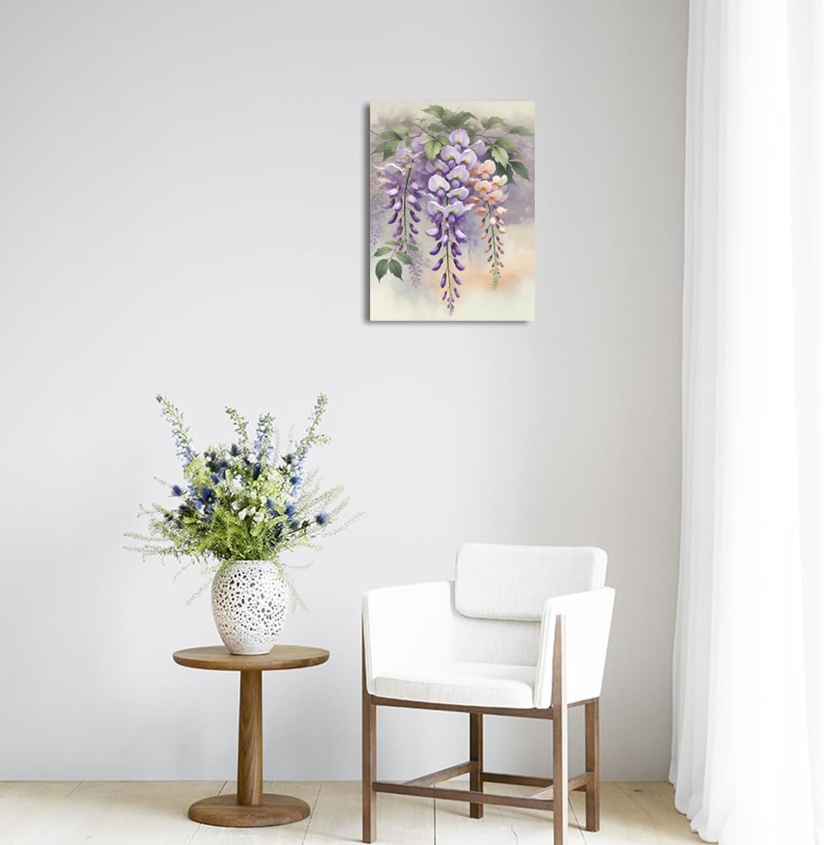 Amazon.co.jp: キャンバスアート 藤の花 絵画 30×40cm - 優雅な藤の花